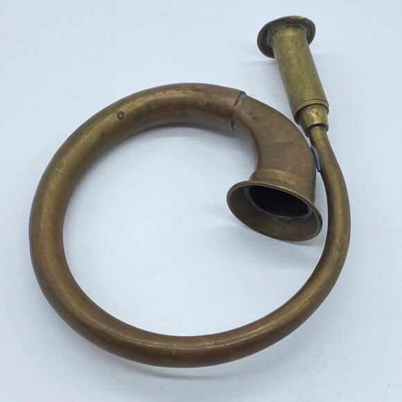 Vintage Brass Christmas French Horn Bugle Hanging Ornament Decoration 5 inches - Picture 2 of 10